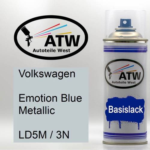 Volkswagen, Emotion Blue Metallic, LD5M / 3N: 400ml Sprühdose, von ATW Autoteile West.